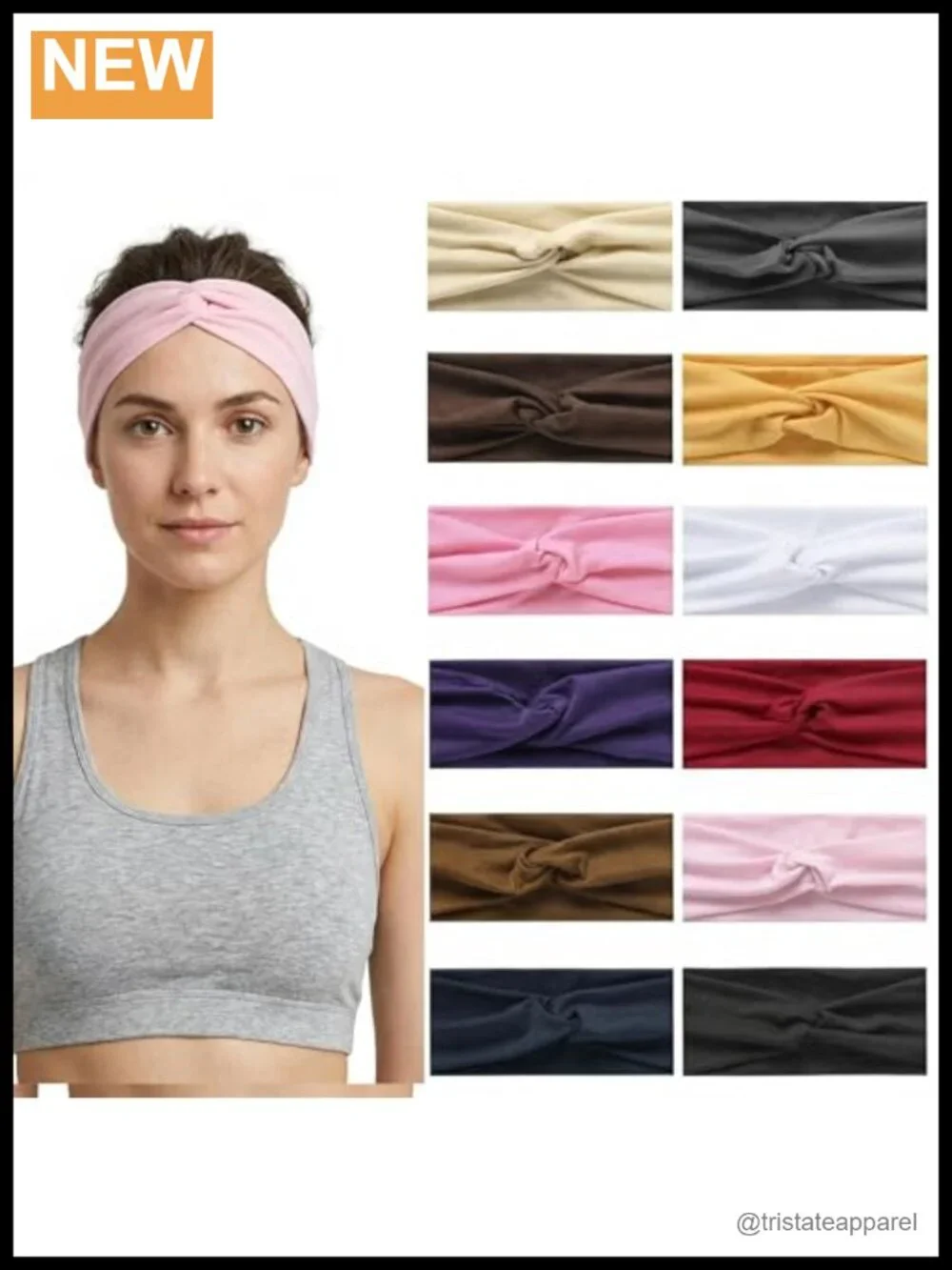 Stretchy Sport Headbands for Women, Sweat Absorbent Knotted Headbands for Yoga